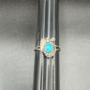 Sterling Silver turquoise Ring Zuni Navajo Native American size 5